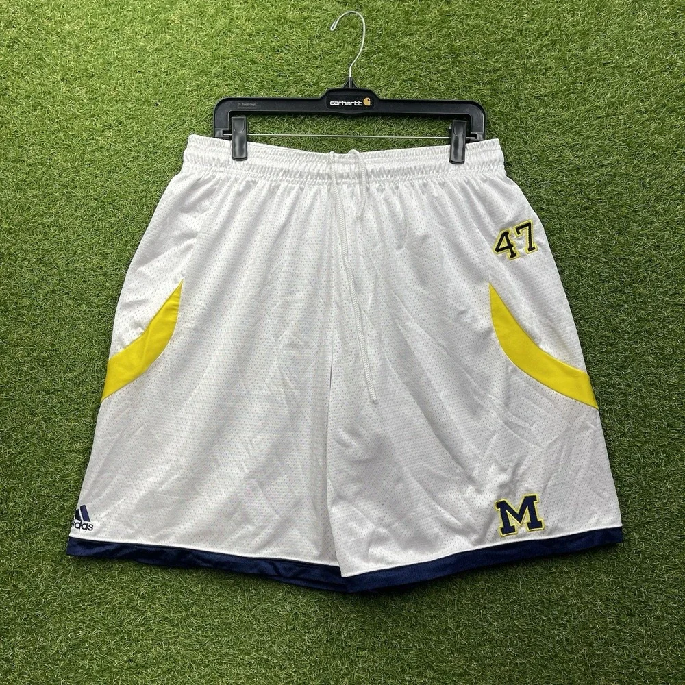 Michigan Wolverines Adidas Shorts Mens Extra Large Team Issued Basketball Y2K